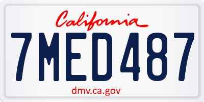 CA license plate 7MED487