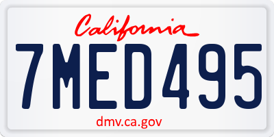 CA license plate 7MED495