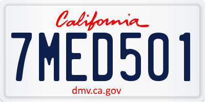 CA license plate 7MED501