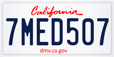 CA license plate 7MED507