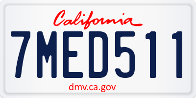 CA license plate 7MED511