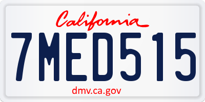CA license plate 7MED515