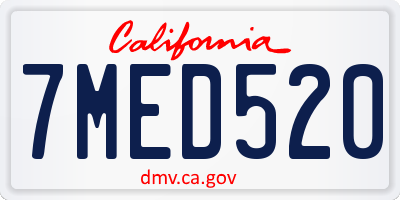 CA license plate 7MED520