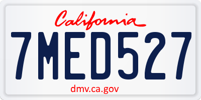 CA license plate 7MED527