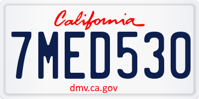 CA license plate 7MED530