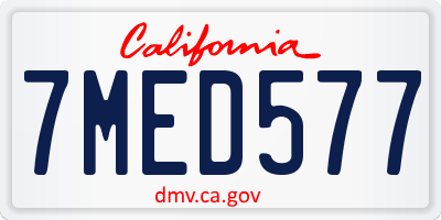 CA license plate 7MED577