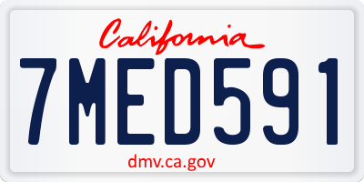 CA license plate 7MED591