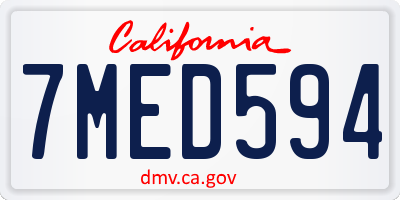 CA license plate 7MED594