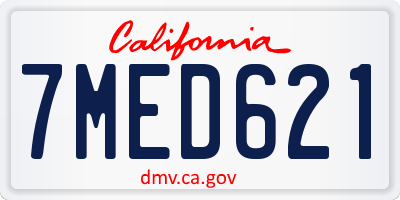 CA license plate 7MED621