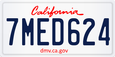 CA license plate 7MED624