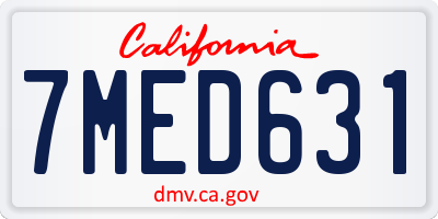 CA license plate 7MED631