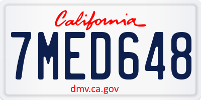 CA license plate 7MED648
