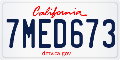 CA license plate 7MED673