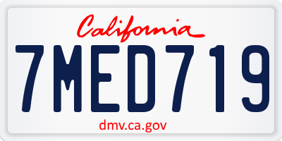 CA license plate 7MED719