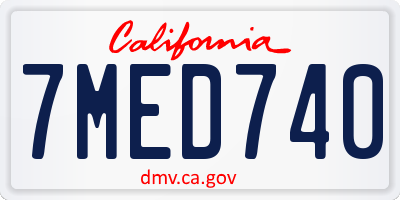 CA license plate 7MED740
