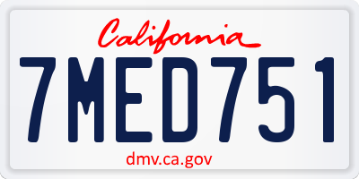 CA license plate 7MED751