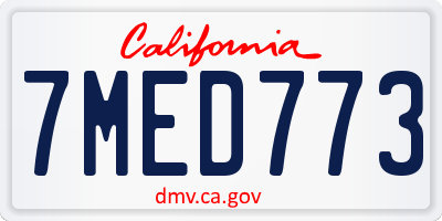 CA license plate 7MED773
