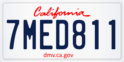CA license plate 7MED811