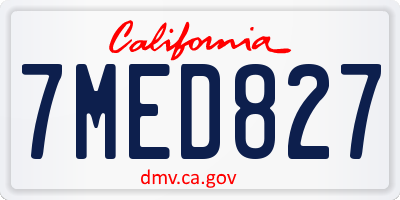 CA license plate 7MED827