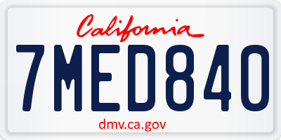 CA license plate 7MED840
