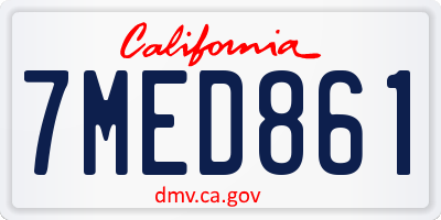 CA license plate 7MED861