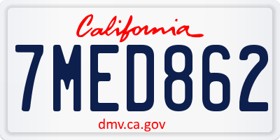CA license plate 7MED862