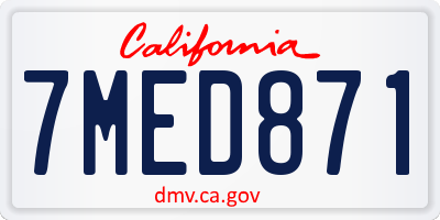 CA license plate 7MED871