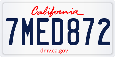 CA license plate 7MED872