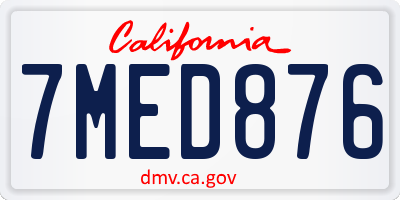 CA license plate 7MED876