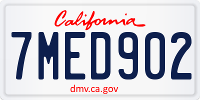 CA license plate 7MED902