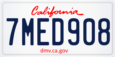 CA license plate 7MED908