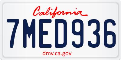 CA license plate 7MED936