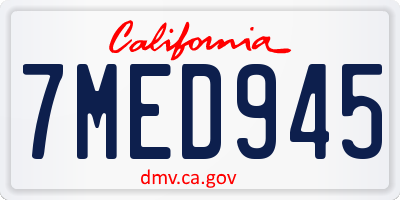 CA license plate 7MED945