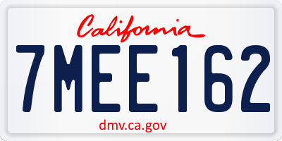 CA license plate 7MEE162