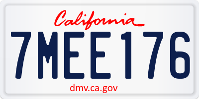 CA license plate 7MEE176