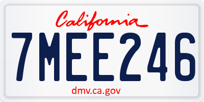 CA license plate 7MEE246