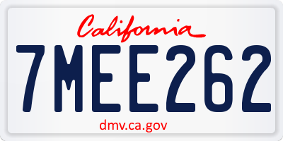 CA license plate 7MEE262