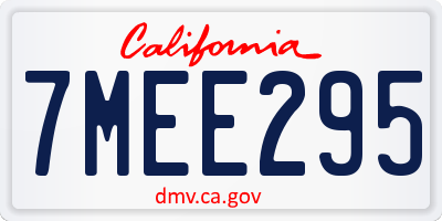 CA license plate 7MEE295