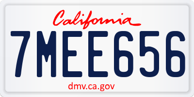 CA license plate 7MEE656