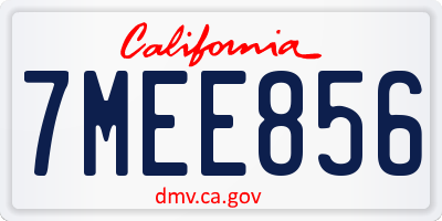 CA license plate 7MEE856