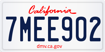 CA license plate 7MEE902