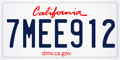 CA license plate 7MEE912