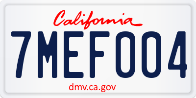 CA license plate 7MEF004