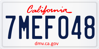CA license plate 7MEF048