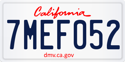 CA license plate 7MEF052