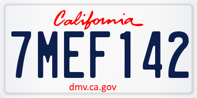 CA license plate 7MEF142
