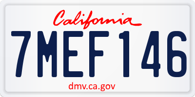 CA license plate 7MEF146