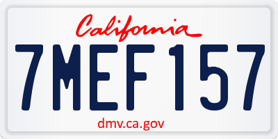 CA license plate 7MEF157