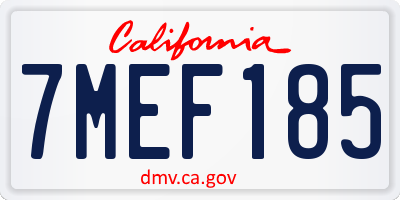 CA license plate 7MEF185