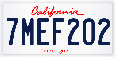 CA license plate 7MEF202